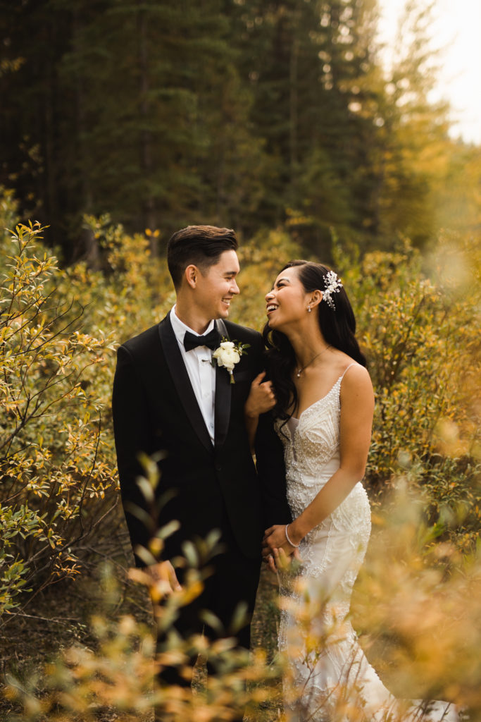 Stunning fall wedding near Banff Alberta
